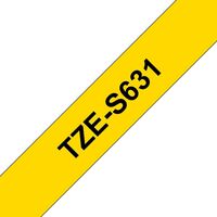 Tape Black on Yellow 12mm, TZeS631, TZ, 8 m, 1 pc(s), ,