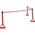 Soporte de aviso con cinta, con cinta de tejido extensible, altura 985 mm, color de poste rojo, UE 2 unidades.