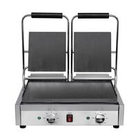 Buffalo Bistro Contact Grill in Silver - Stainless Steel - Removable Tray