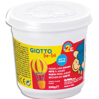 GIOTTO BE-BE Pot de 220 grammes de pâte à jouer couleur blanc, livré par lot de 8 - produit supprimé à épuisement du stock