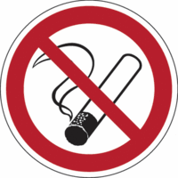 Sicherheitskennzeichnung - Rauchen verboten, Rot/Schwarz, 10 cm, Aluminium
