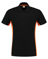 Tricorp Workwear 202002 Bi-Color unisex poloshirt Zwart Oranje L