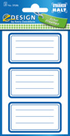 Buch-Etiketten, Papier, Rahmen, blau, 9 Aufkleber