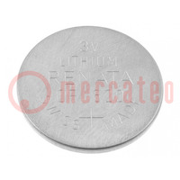 Batterij: lithium; 3V; knoopcel; 70mAh; niet-oplaadbaar; Ø16x2mm