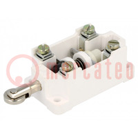 Limit switch; pusher with parallel roller; NO + NC; 16A; IP00
