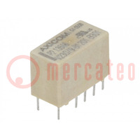 Relay: electromagnetic; DPDT; Ucoil: 5VDC; 2A; 0.5A/125VAC; THT