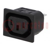 Connector: AC supply; socket; female; 10A; 250VAC; C13 (F); max.1mm