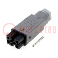 Connector: rectangular; ST; plug; female; PIN: 5; silver plated