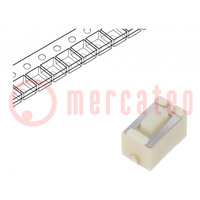 Microswitch TACT; SPST; Pos: 2; 0.05A/12VDC; SMT; none; 1.6N; 4.3mm