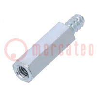 Screwed spacer sleeve; 20mm; Int.thread: M4; Ext.thread: ST4,2