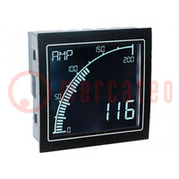 Ammeter; digital,mounting,programmable; 0÷5A,0A÷10kA1; on panel