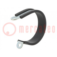 Fixing clamp; ØBundle : 41mm; W: 12mm; steel; Cover material: EPDM