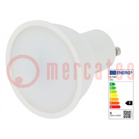 LED lamp; cool white; GU10; 220/240VAC; 400lm; P: 5W; 110°; 6400K