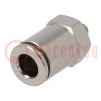 Push-in fitting; straight; -0.95÷20bar; nickel plated brass
