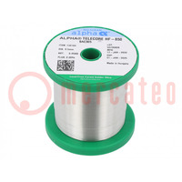 Soldering wire; Sn96,5Ag3Cu0,5; 0.5mm; 250g; lead free; reel; 2.2%
