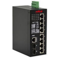 ROLINE Switch industriel Gigabit, 10 ports PoE+, administré Smart, 240W