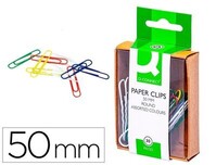 Clips metal colores surtidos nº 3 (50 mm) redondos de Q-Connect (cajita 30 clips) -1 cajita