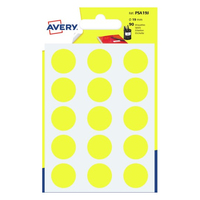 Avery PSA19J etiqueta autoadhesiva Alrededor Permanente Amarillo 90 pieza(s)