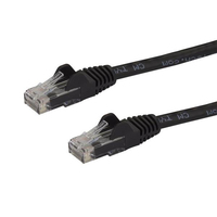 StarTech.com 3m CAT6 Ethernet Cable - Black CAT 6 Gigabit Ethernet Wire -650MHz 100W PoE RJ45 UTP Network/Patch Cord Snagless w/Strain Relief Fluke Tested/Wiring is UL Certified...