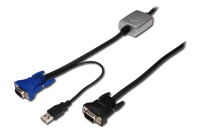 Digitus USB KVM cable cable para video, teclado y ratón (kvm) Negro 10 m