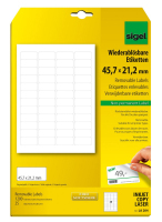 Sigel LA204 öntapadós címke Lekerekített téglalap Eltávolítható Fehér 1200 dB