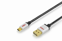 Ednet 84153 cable USB USB 2.0 1 m USB A Mini-USB B Negro, Blanco