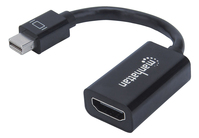 Manhattan 151528 adaptador de cable de vídeo 0,12 m Mini DisplayPort HDMI tipo A (Estándar) Negro