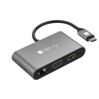 Techly IADAP-USB31-DOCK3 Schnittstellenkarte/Adapter HDMI, RJ-45, USB 3.2 Gen 1 (3.1 Gen 1), VGA