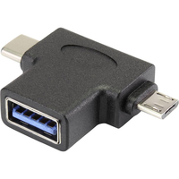 Renkforce RF-4541490 Kabeladapter USB 3.1 (Gen 1) Type A Micro-USB 2.0 B, USB-C Schwarz