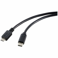 Renkforce RF-5720396 cable USB USB 2.0 1,8 m USB C Micro-USB B Negro