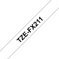 Brother TZE-FX211 ruban d'étiquette Noir sur blanc