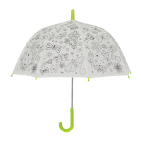 Esschert Design KG277 Kinder-Regenschirm Schwarz, Grün, Transparent