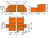 Wago 231-637/019-000/034-000 vezeték csatlakozó PCB Narancssárga