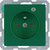 Berker Steckdose mit Schutzkontaktstift, Kontroll-LED u. erh.BS Q.1/Q.3 grün, samt