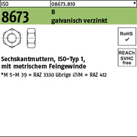 ISO 8673 8 M 10 x 1,25 galv. verzinkt gal Zn VE=S