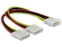 DELOCK Stromkabel Molex 4pin -> 2x Molex 4pin St/Bu/Bu