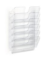 Durable FLEXIPLUS 6 Wall Mounted Literature Tray | A4 Landscape Holder | Clear