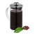 Relaxdays Kaffeebereiter, manuelle Stempelkanne, Siebeinsatz, 600 ml, Glas & Edelstahl, Teebereiter, transparent/silber
