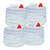 Relaxdays Faltkanister 4er Set, 10 Liter, faltbare Wasserkanister mit Hahn, BPA-frei, lebensmittelecht, transparent/rot