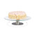 Relaxdays Tortenplatte mit Fuß, Ø 30 cm, zum Servieren, drehbare Kuchenplatte, Glas & Edelstahl, transparent/silber