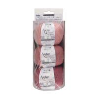 Cotton 'n' Wool: 4 Ply: 3 x 50g Balls: Assortment: Rose Bloom