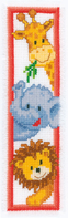 Counted Cross Stitch Kit: Bookmark: Zoo Animals