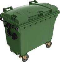 Artikeldetailsicht OPV SSI SCHÄFER Müllcontainer 660 L Kunststoff-Flachdeckel grün