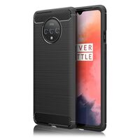 NALIA Carbon Look Cover compatible with OnePlus 7T Case, Ultra Thin TPU Silicone Protective Phone Shockproof Back Skin, Soft Slim Rubber Gel Protector Mobile Smartphone Shell Fl...