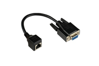 Adapterkabel RJ45 Buchse an RS232 seriell D-SUB 9-Pol Buchse, 1:1, schwarz, 0,1m