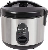 ONVAYA® Reiskocher 1,2 Liter aus Edelstahl | inklusive Dampfgarer-Einsatz | Warm