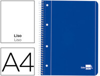 Cuaderno Espiral Liderpapel A4 Micro Serie Azul Tapa Blanda 80H 80 Gr Liso con Margen 4 Taladros Azul