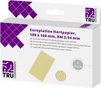 TRU COMPONENTS Euro panel Cu bevonat nélkül Keménypapír (H x Sz) 160 mm x 100 mm 35 µm Raszterméret 2.54 mm Tartalom 4 db