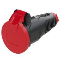 PCE 2412-srw Védőérintkezős alj Gumi, Műanyag 230 V Fekete, Piros IP54