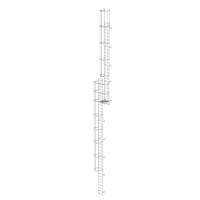 Mehrzügige Steigleiter mit Rückenschutz (Bau) Aluminium blank, 17,16m